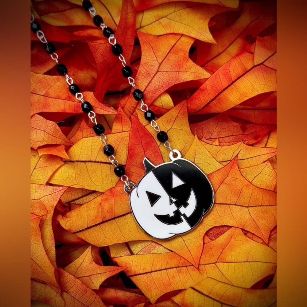 VERONA BLACK jack lantern Halloween pumpkin handmade diy rosary beads